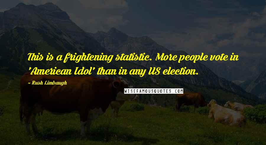 Rush Limbaugh Quotes: This is a frightening statistic. More people vote in 'American Idol' than in any US election.