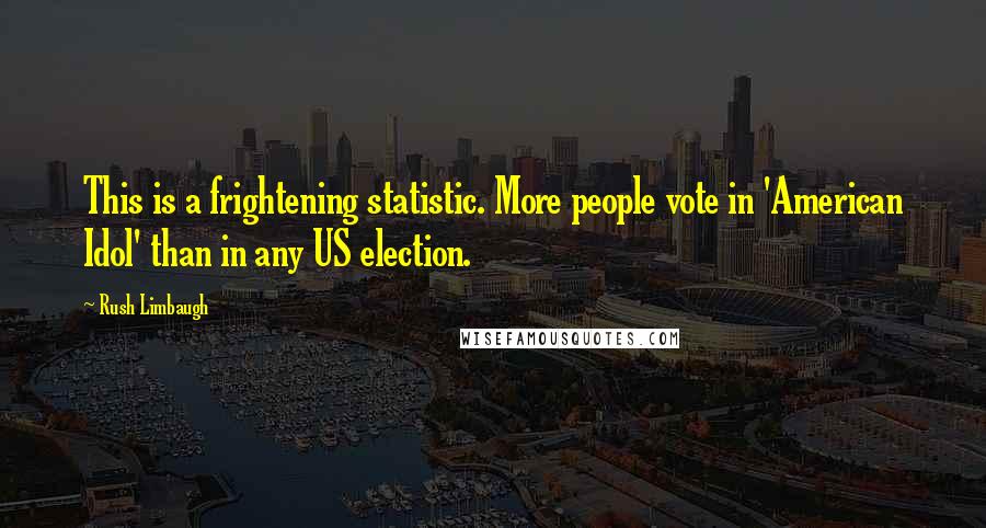 Rush Limbaugh Quotes: This is a frightening statistic. More people vote in 'American Idol' than in any US election.