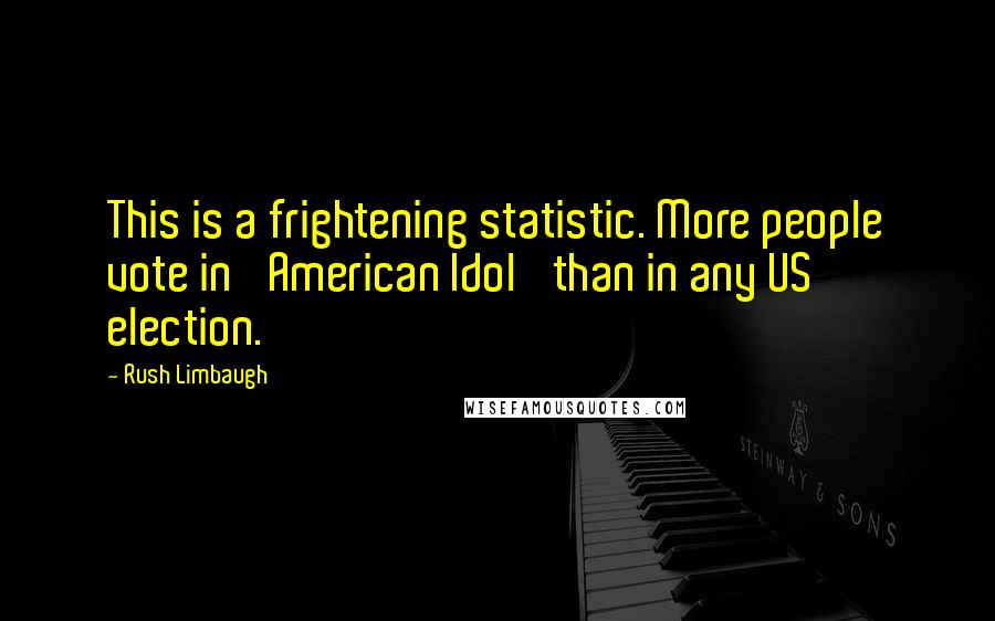 Rush Limbaugh Quotes: This is a frightening statistic. More people vote in 'American Idol' than in any US election.
