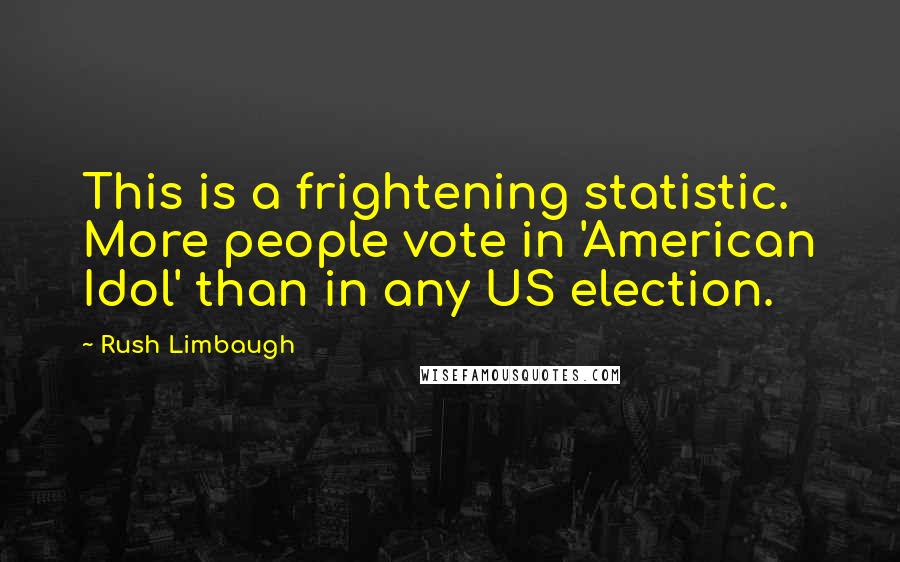 Rush Limbaugh Quotes: This is a frightening statistic. More people vote in 'American Idol' than in any US election.