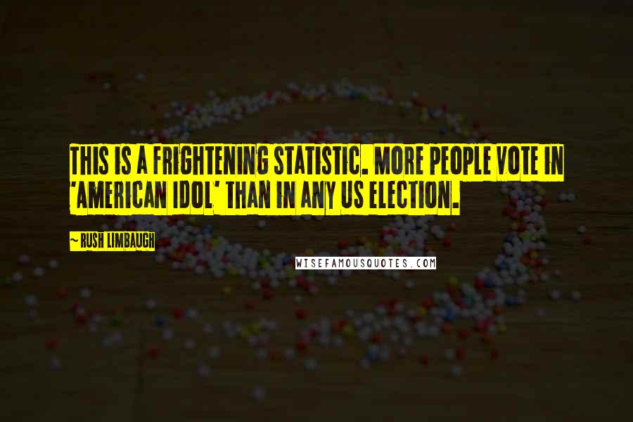 Rush Limbaugh Quotes: This is a frightening statistic. More people vote in 'American Idol' than in any US election.