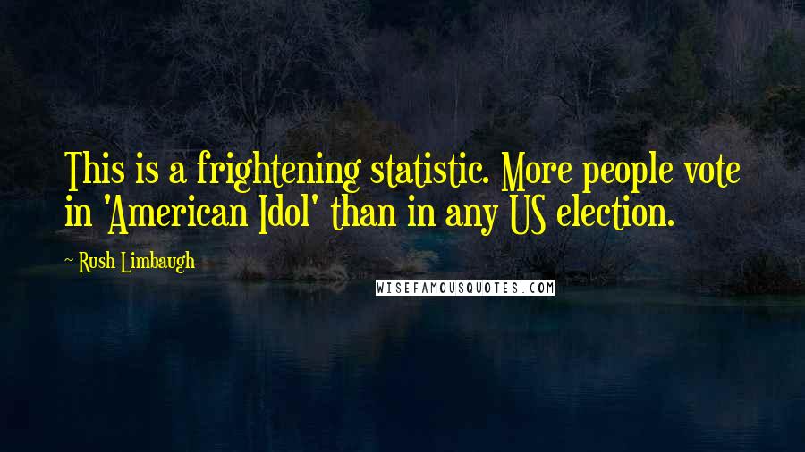 Rush Limbaugh Quotes: This is a frightening statistic. More people vote in 'American Idol' than in any US election.