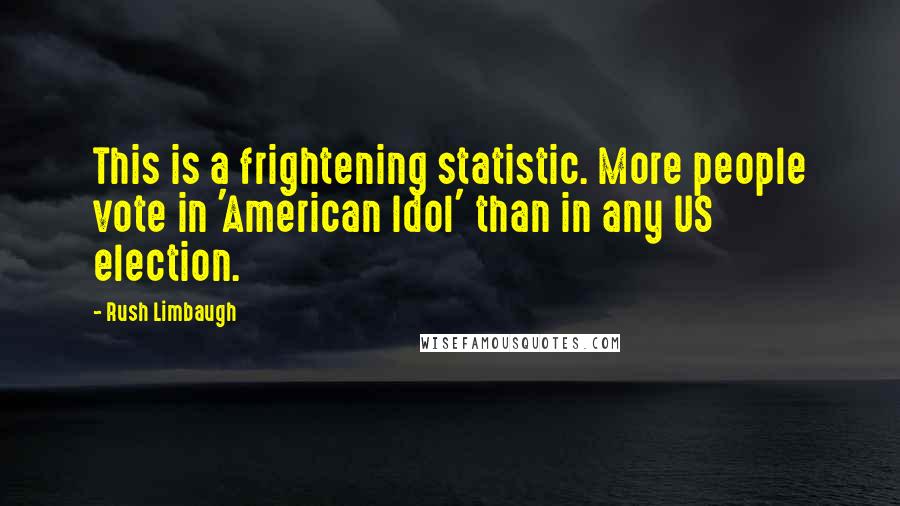 Rush Limbaugh Quotes: This is a frightening statistic. More people vote in 'American Idol' than in any US election.