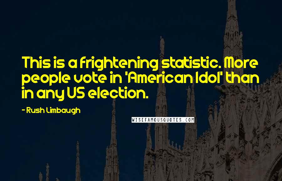 Rush Limbaugh Quotes: This is a frightening statistic. More people vote in 'American Idol' than in any US election.