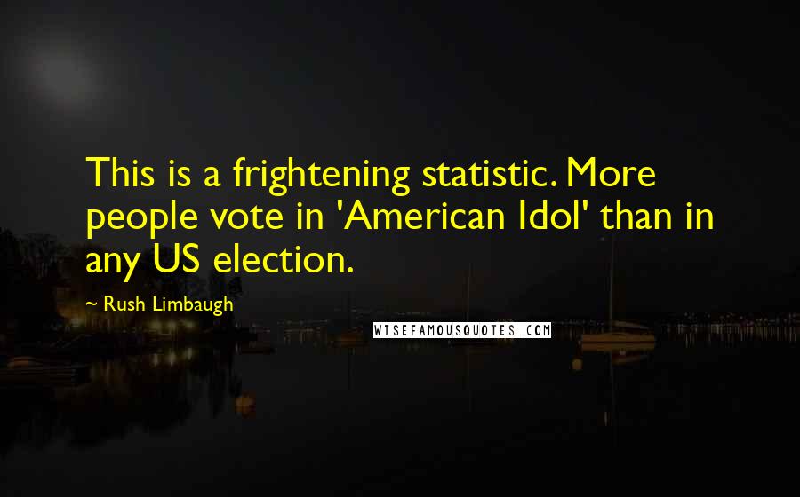 Rush Limbaugh Quotes: This is a frightening statistic. More people vote in 'American Idol' than in any US election.