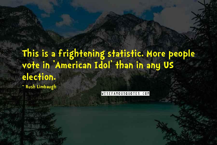 Rush Limbaugh Quotes: This is a frightening statistic. More people vote in 'American Idol' than in any US election.