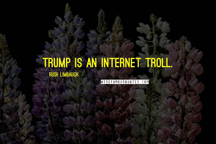 Rush Limbaugh Quotes: Trump is an internet troll.