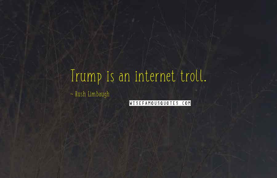 Rush Limbaugh Quotes: Trump is an internet troll.