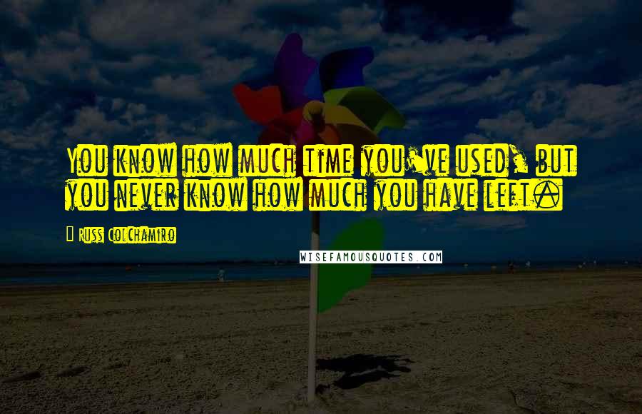 Russ Colchamiro Quotes: You know how much time you've used, but you never know how much you have left.