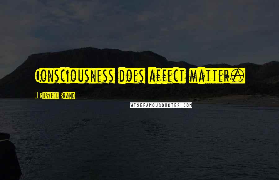 Russell Brand Quotes: Consciousness does affect matter.