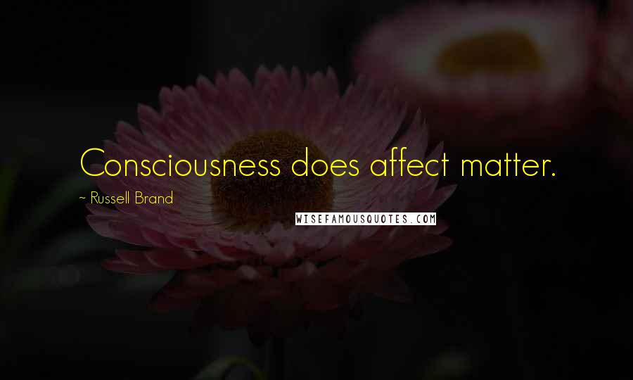 Russell Brand Quotes: Consciousness does affect matter.