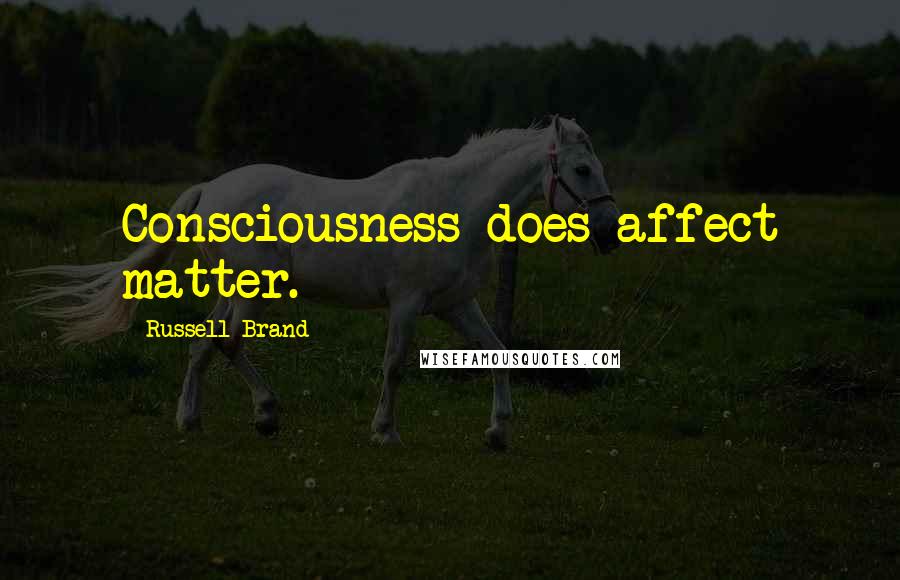 Russell Brand Quotes: Consciousness does affect matter.