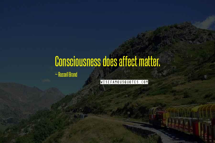 Russell Brand Quotes: Consciousness does affect matter.