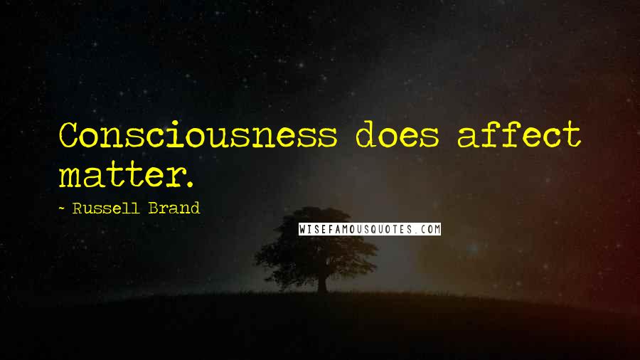 Russell Brand Quotes: Consciousness does affect matter.