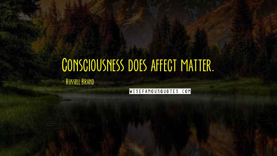 Russell Brand Quotes: Consciousness does affect matter.