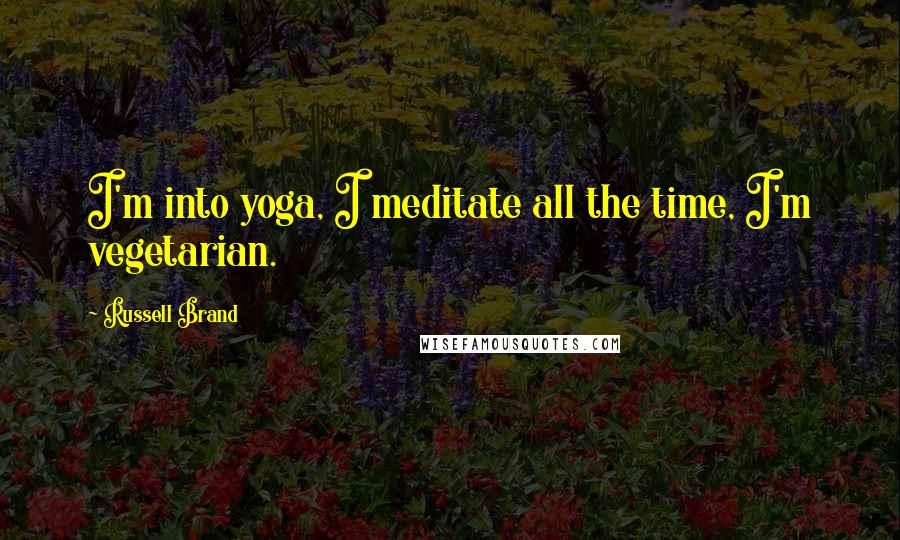 Russell Brand Quotes: I'm into yoga, I meditate all the time, I'm vegetarian.