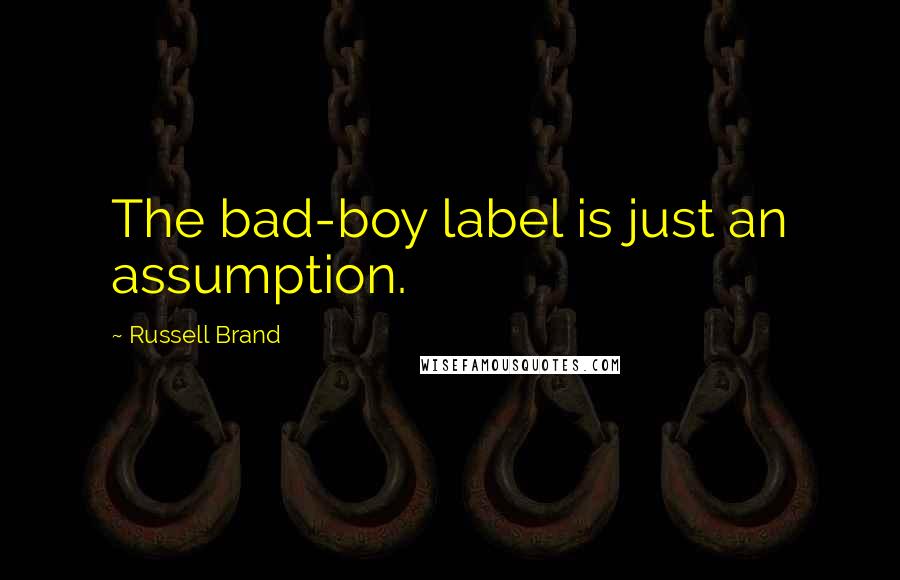 Russell Brand Quotes: The bad-boy label is just an assumption.