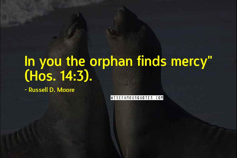 Russell D. Moore Quotes: In you the orphan finds mercy" (Hos. 14:3).