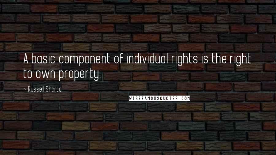 Russell Shorto Quotes: A basic component of individual rights is the right to own property.