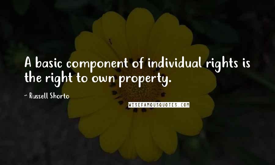 Russell Shorto Quotes: A basic component of individual rights is the right to own property.