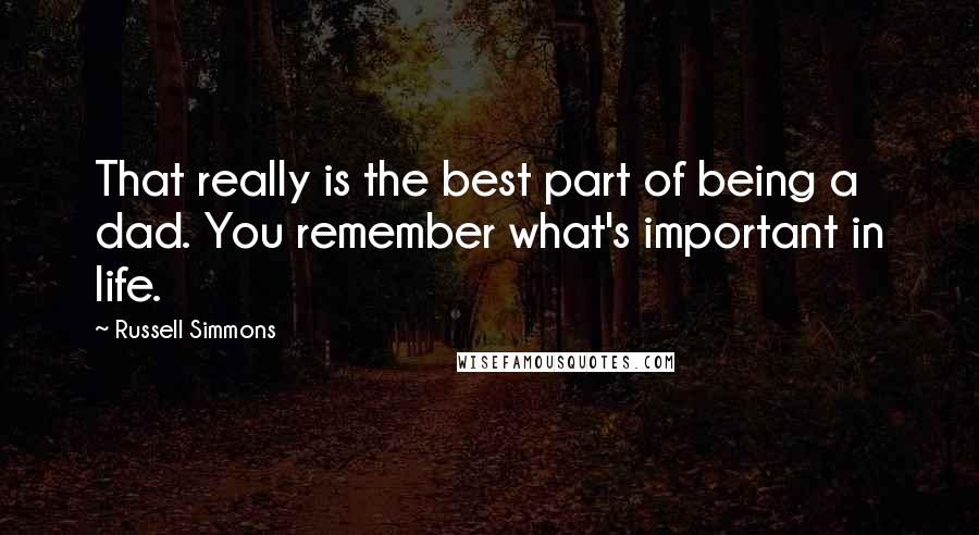 Russell Simmons Quotes: That really is the best part of being a dad. You remember what's important in life.