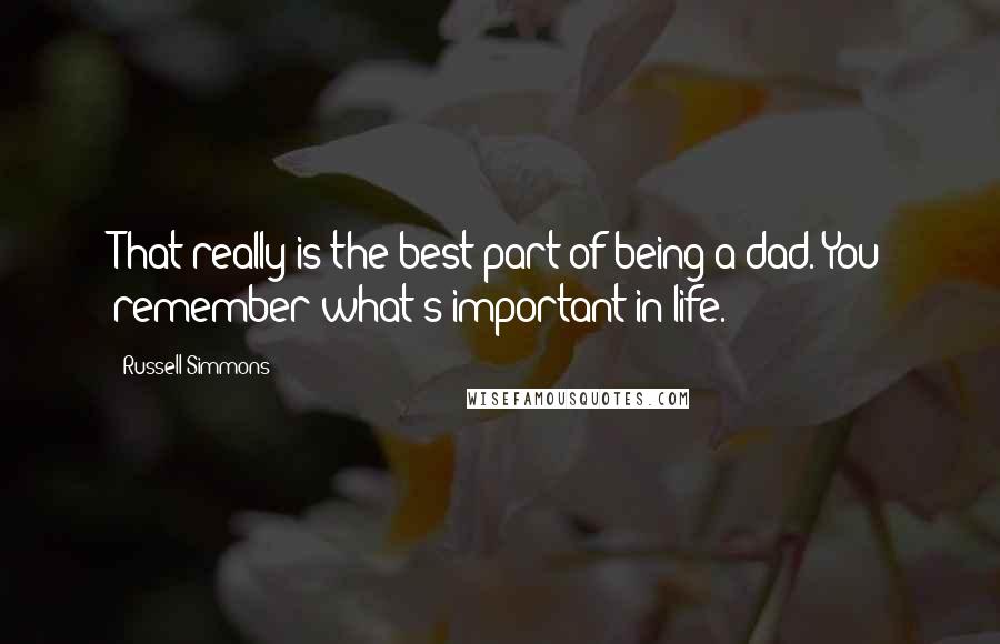 Russell Simmons Quotes: That really is the best part of being a dad. You remember what's important in life.