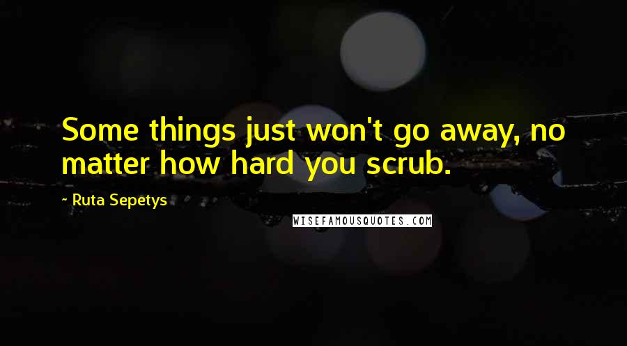 Ruta Sepetys Quotes: Some things just won't go away, no matter how hard you scrub.