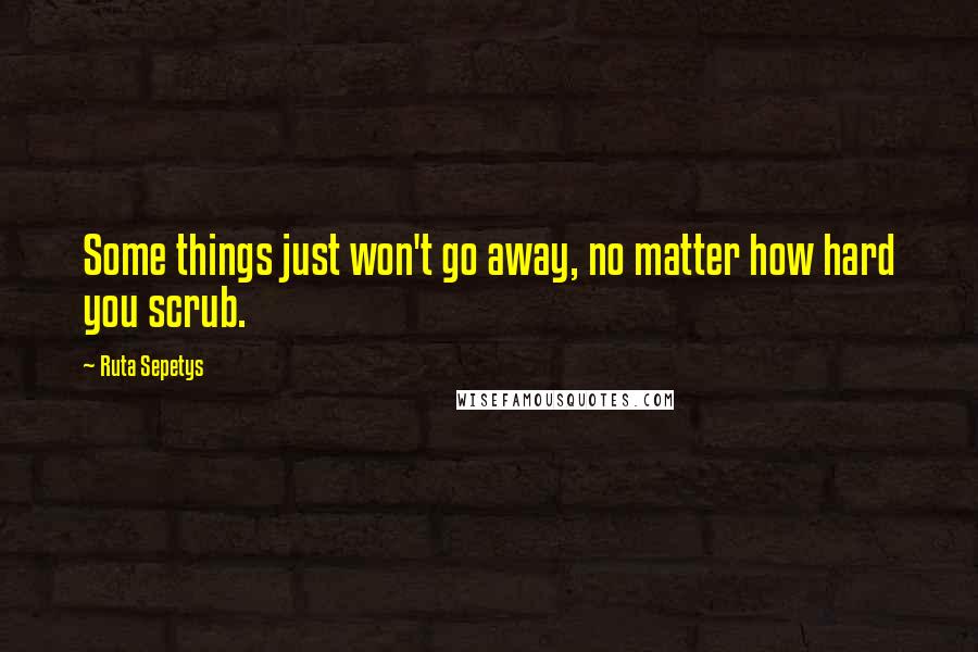 Ruta Sepetys Quotes: Some things just won't go away, no matter how hard you scrub.