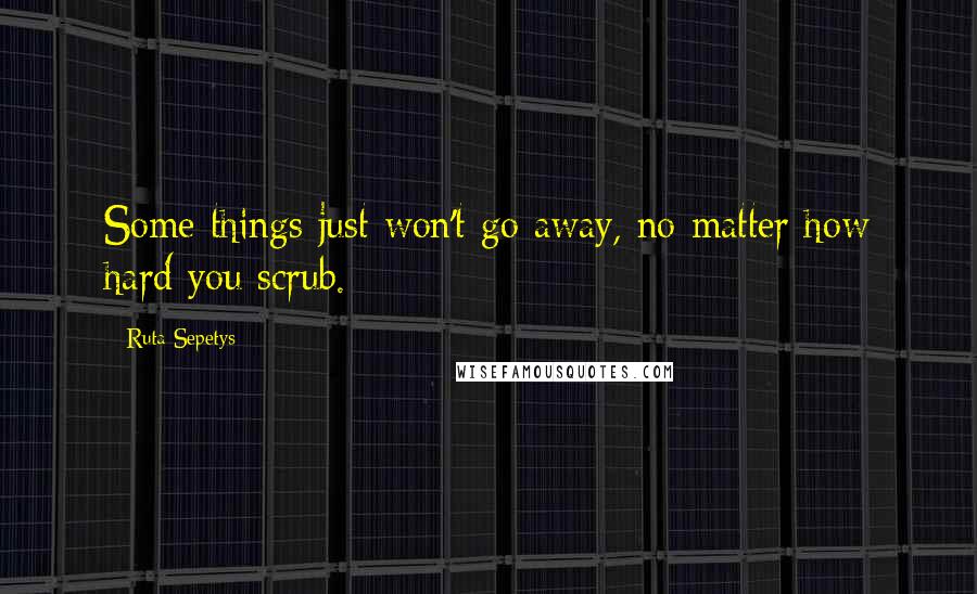Ruta Sepetys Quotes: Some things just won't go away, no matter how hard you scrub.