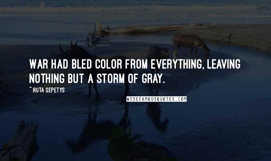 Ruta Sepetys Quotes: War had bled color from everything, leaving nothing but a storm of gray.