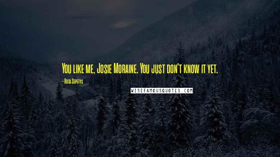 Ruta Sepetys Quotes: You like me, Josie Moraine. You just don't know it yet.