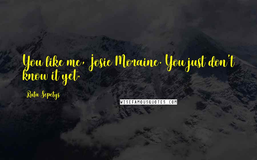 Ruta Sepetys Quotes: You like me, Josie Moraine. You just don't know it yet.