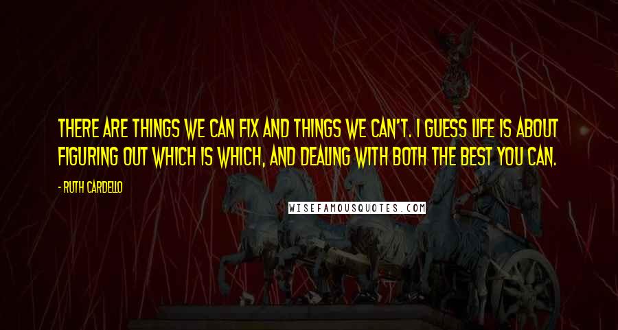 Ruth Cardello Quotes: There are things we can fix and things we can't. I guess life is about figuring out which is which, and dealing with both the best you can.