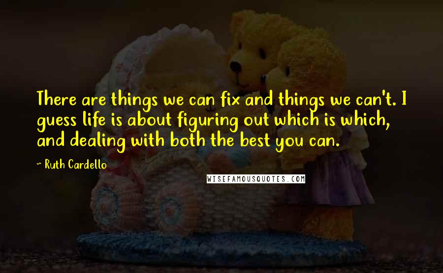 Ruth Cardello Quotes: There are things we can fix and things we can't. I guess life is about figuring out which is which, and dealing with both the best you can.