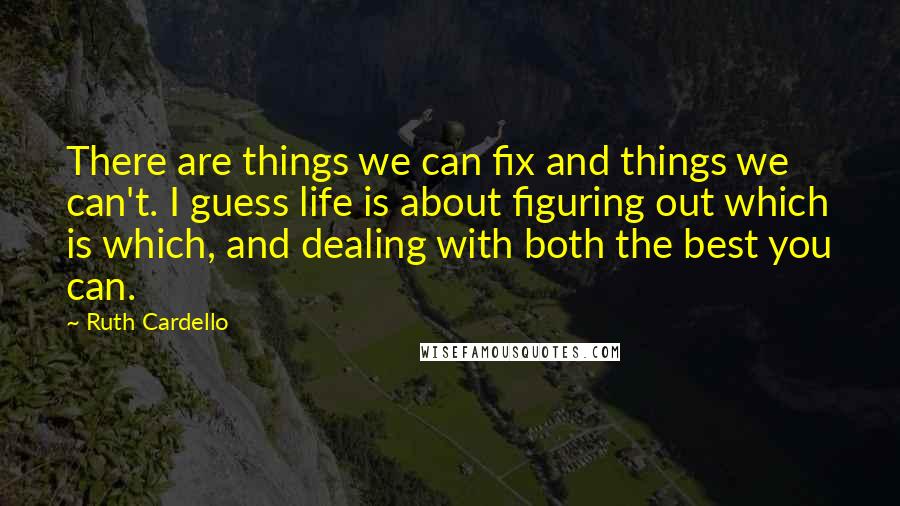 Ruth Cardello Quotes: There are things we can fix and things we can't. I guess life is about figuring out which is which, and dealing with both the best you can.