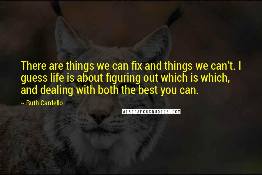 Ruth Cardello Quotes: There are things we can fix and things we can't. I guess life is about figuring out which is which, and dealing with both the best you can.