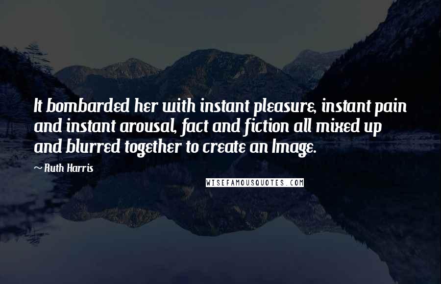 Ruth Harris Quotes: It bombarded her with instant pleasure, instant pain and instant arousal, fact and fiction all mixed up and blurred together to create an Image.