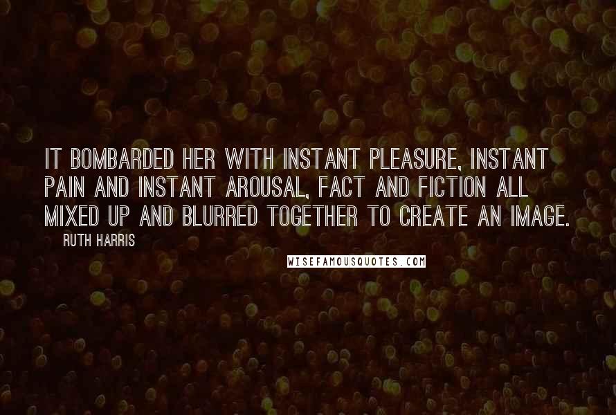 Ruth Harris Quotes: It bombarded her with instant pleasure, instant pain and instant arousal, fact and fiction all mixed up and blurred together to create an Image.