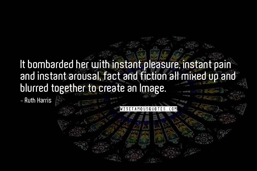 Ruth Harris Quotes: It bombarded her with instant pleasure, instant pain and instant arousal, fact and fiction all mixed up and blurred together to create an Image.