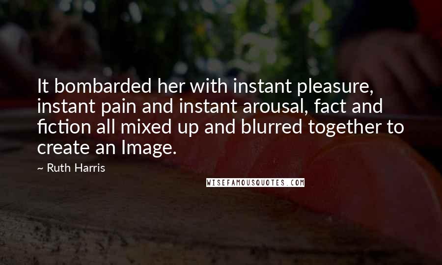 Ruth Harris Quotes: It bombarded her with instant pleasure, instant pain and instant arousal, fact and fiction all mixed up and blurred together to create an Image.