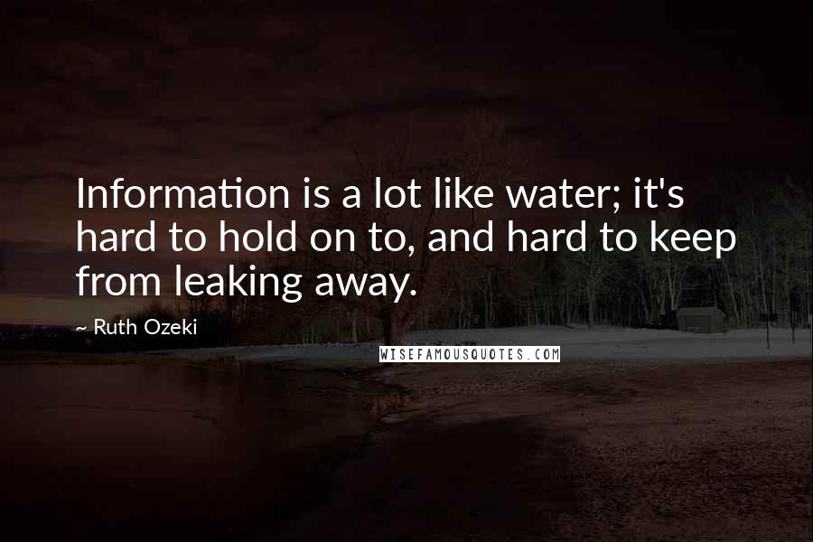 Ruth Ozeki Quotes: Information is a lot like water; it's hard to hold on to, and hard to keep from leaking away.