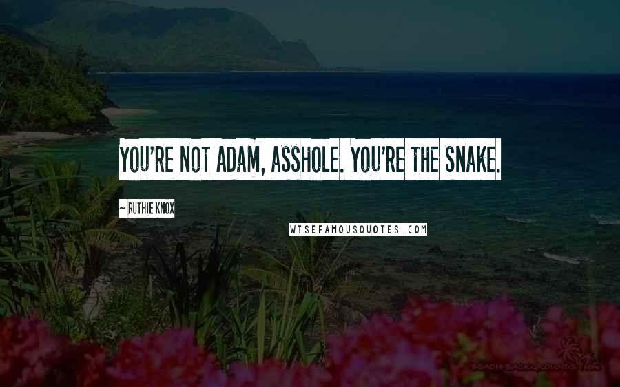 Ruthie Knox Quotes: You're not Adam, asshole. You're the snake.