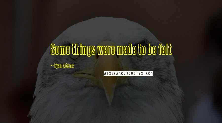 Ryan Adams Quotes: Some things were made to be felt