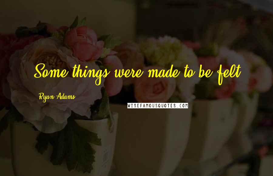 Ryan Adams Quotes: Some things were made to be felt