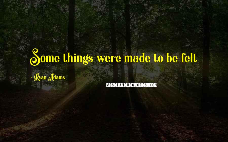 Ryan Adams Quotes: Some things were made to be felt