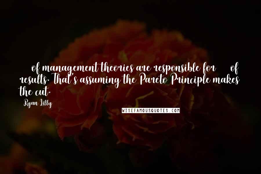 Ryan Lilly Quotes: 20% of management theories are responsible for 80% of results. That's assuming the Pareto Principle makes the cut.