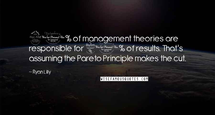 Ryan Lilly Quotes: 20% of management theories are responsible for 80% of results. That's assuming the Pareto Principle makes the cut.