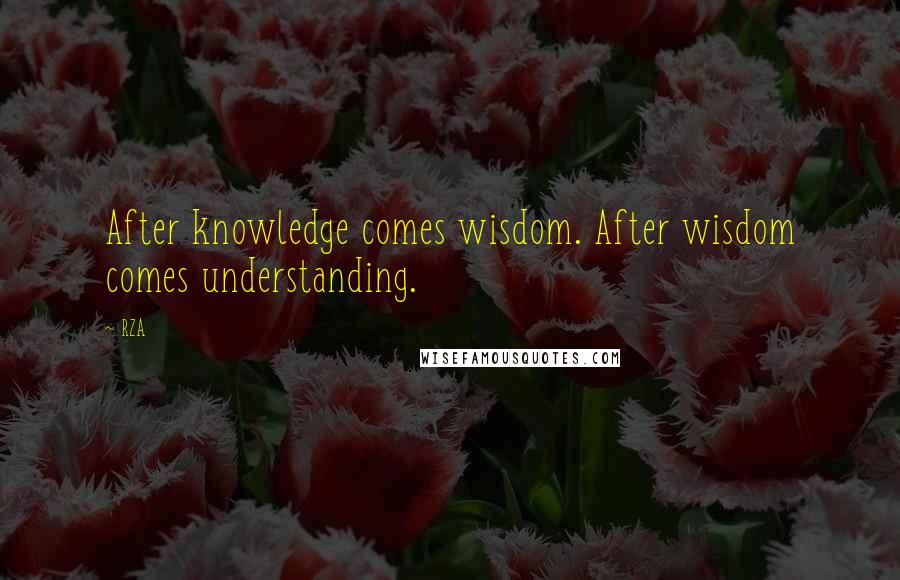 RZA Quotes: After knowledge comes wisdom. After wisdom comes understanding.