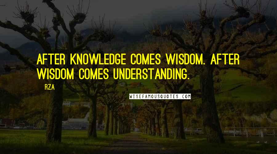 RZA Quotes: After knowledge comes wisdom. After wisdom comes understanding.