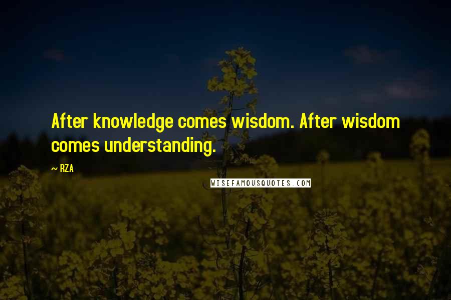 RZA Quotes: After knowledge comes wisdom. After wisdom comes understanding.